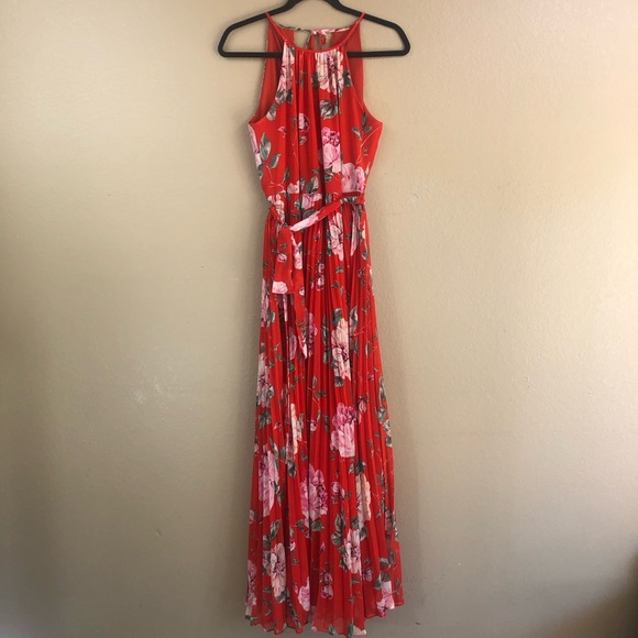 NWT Eliza J floral accordion pleated maxi dress. - Picture 5 of 15